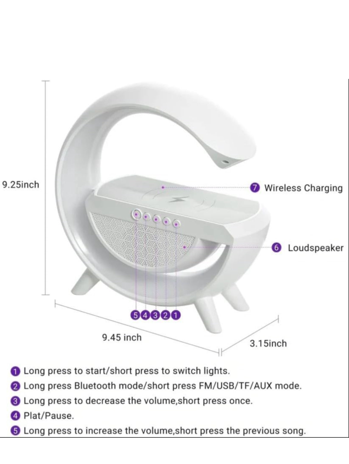 Google Lamp Bluetooth Speaker Lamp With Fm Radio For Bedroom, Office, Corporate Gifting