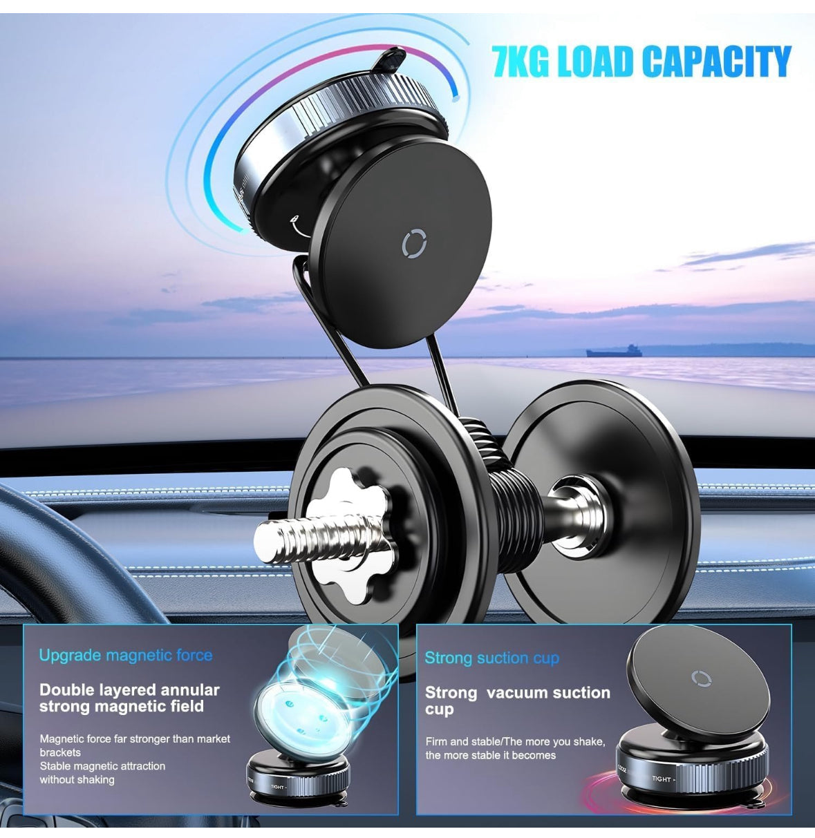 Agnix Vaccum Magnetic Phones Holder | 360° Adjustable |
