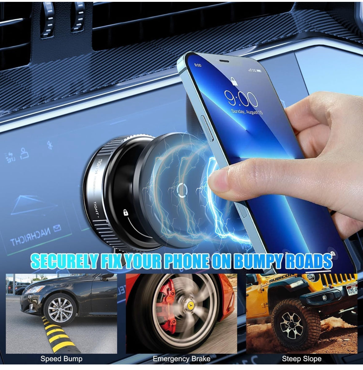 Agnix Vaccum Magnetic Phones Holder | 360° Adjustable |