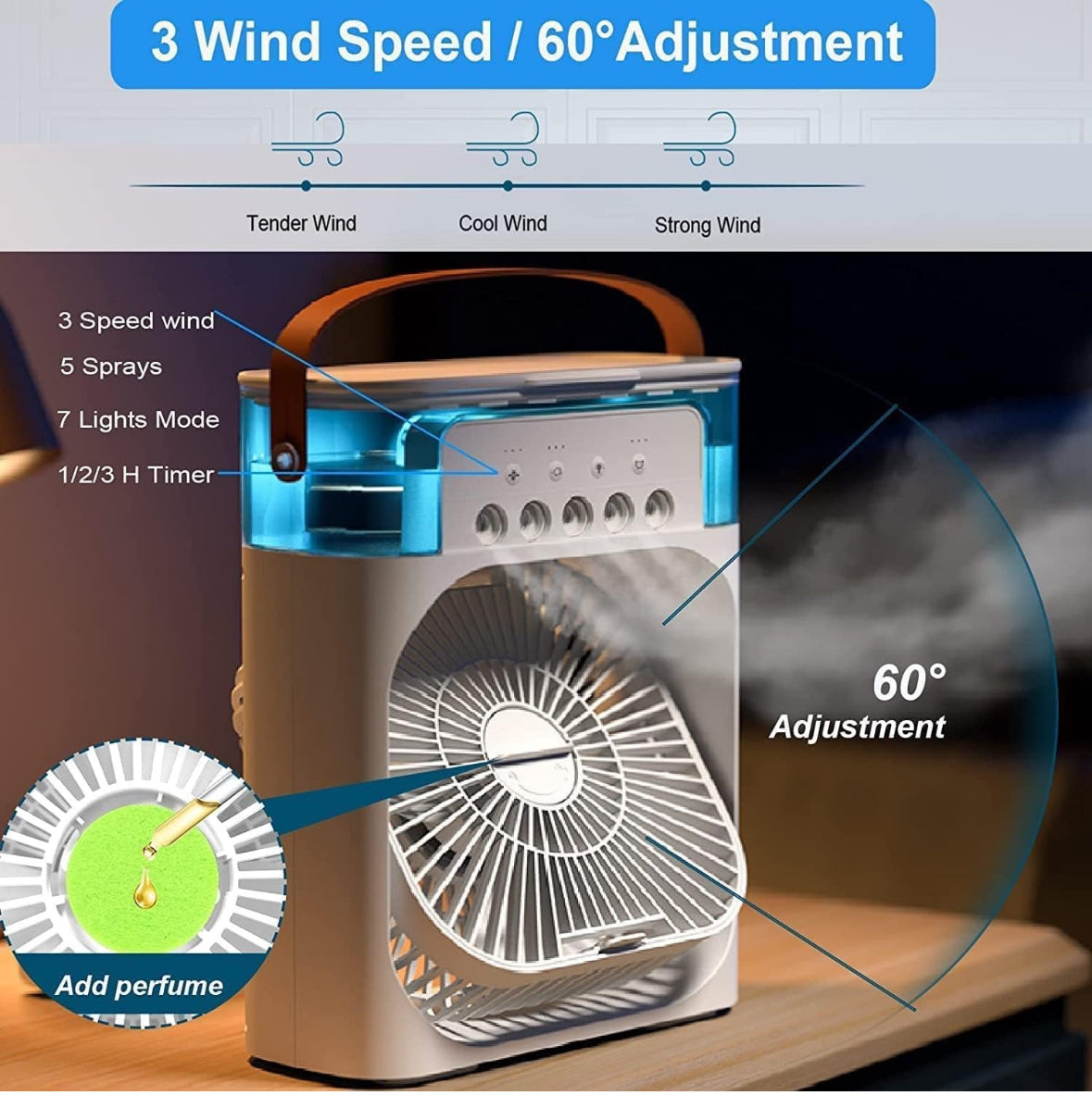 Plastic Portable Mini Air Cooling Fan
